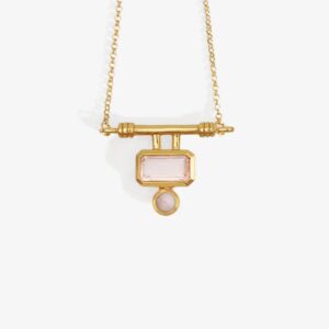 Joy Necklace Rose Quartz Gold Vermeil